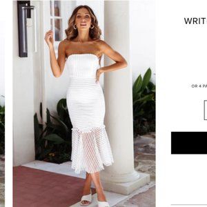 White Midi Dress (Hello Molly) - Size M, Bachelorette White Dress, Bridal Shower